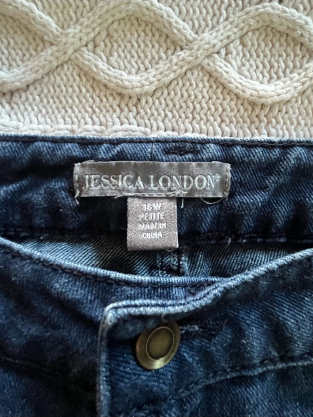 Jessica London Classic Straight Leg Jeans in Dark Blue Women’s Size 16W Petite - Picture 7 of 15